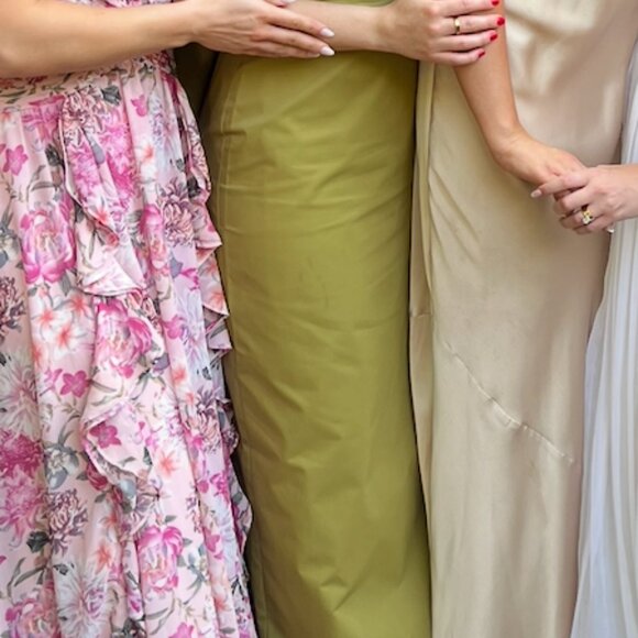 Arrange: ASOS EDITION bandeau maxi dress with large bow in green Size US 6 - Picture 3 of 5